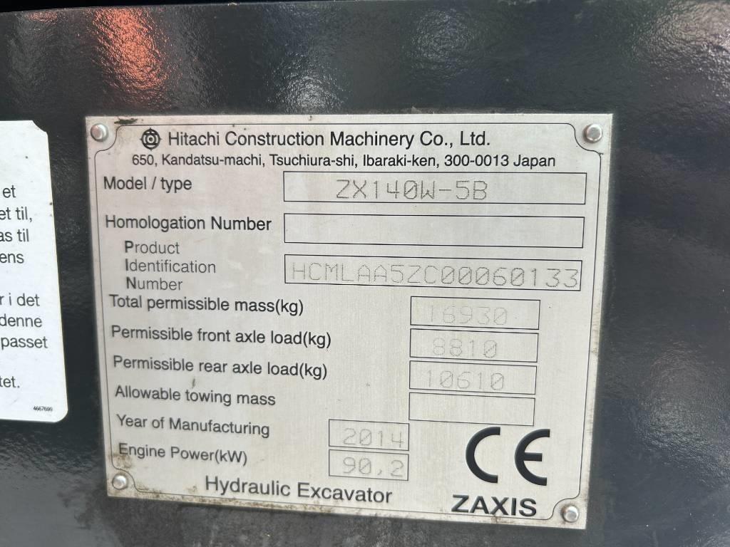 Hitachi ZX140W-5B Pyöräkaivukoneet