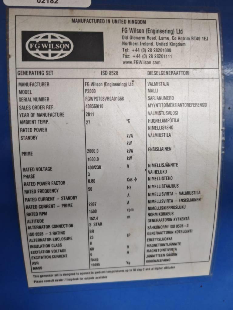 Wilson P2000 Generaattori  2000KVA Dieselgeneraattorit